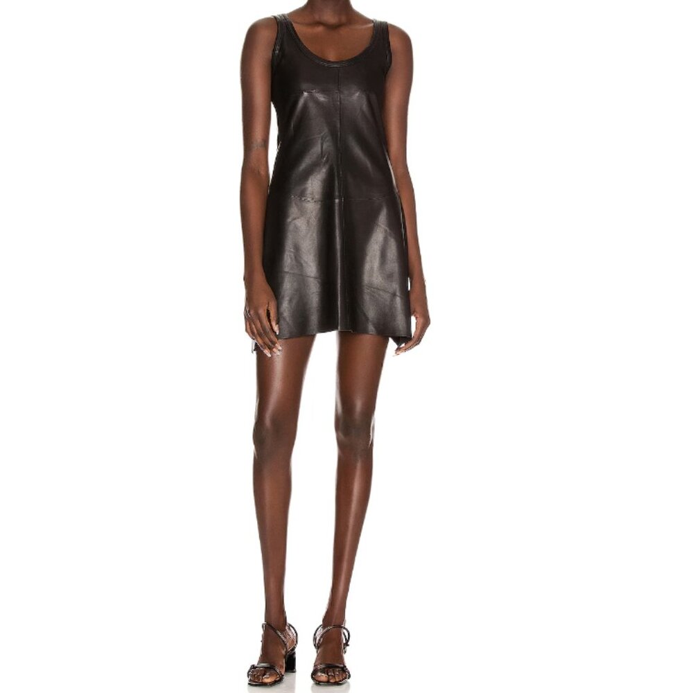 Helmut Lang Leather Tank Dress Black